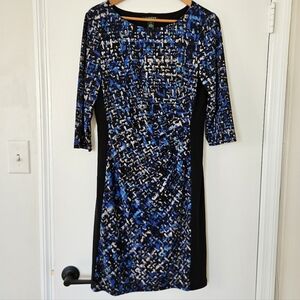 LRL Ralph Lauren Dress 14 Office Stretch Sheath Office Corpcore Pleated Classic